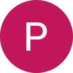 The letter P in white font centered within a solid magenta circle.